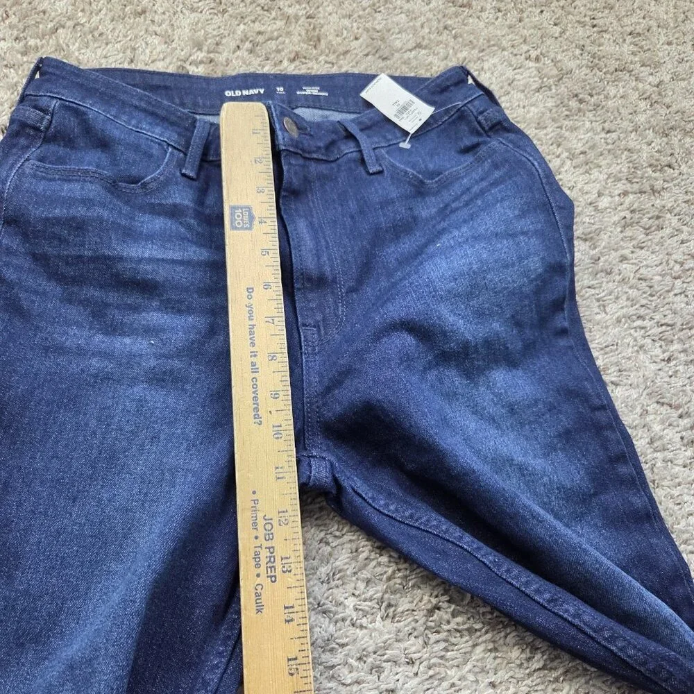 Old Navy Jeans Womens 10 Tall High Rise Wow Super Skinny Dark Wash Tags